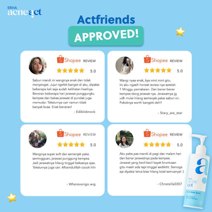 ERHA Acneact Body Wash BHA & Mugworth 240 ml - Sabun Badan Jerawat Punggung | BHA | Sulfur