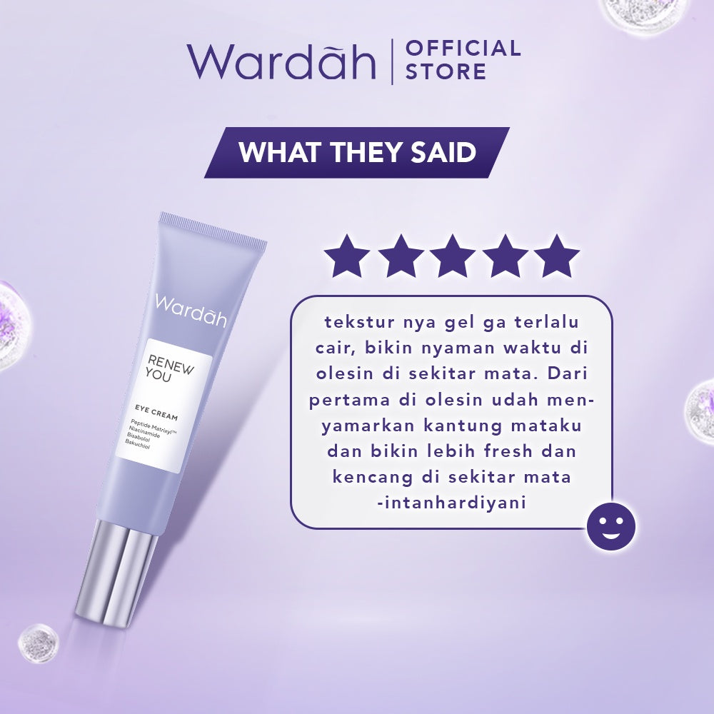 WARDAH Renew You Anti Aging Eye Cream 10 ml - Krim Mata Anti Aging dengan Apple PhytoCell Extrac - Skincare