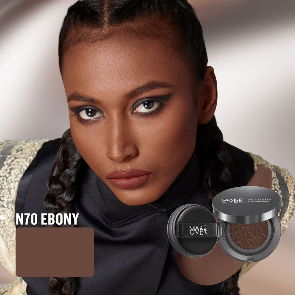 MAKE OVER Hydrastay Lite Glow Cushion 15 g - Cushion atau Foundation Compact untuk Dry Skin atau Kulit Kering BEST SELLER High Coverage Concealer Foundation Make Up Makeup