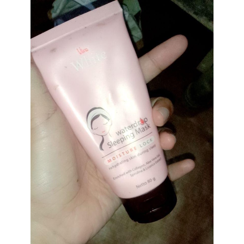 Viva White Waterdrop Sleeping Mask with Collagen, Aloe Vera Gel, Extract Spirulina & Licorice - 80gr - (2 pcs)