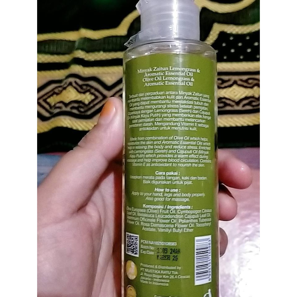Mustika Ratu – Olive Oil Lemongrass & Aromatic Essential Oil | Nourishing & Refreshing Body Oil