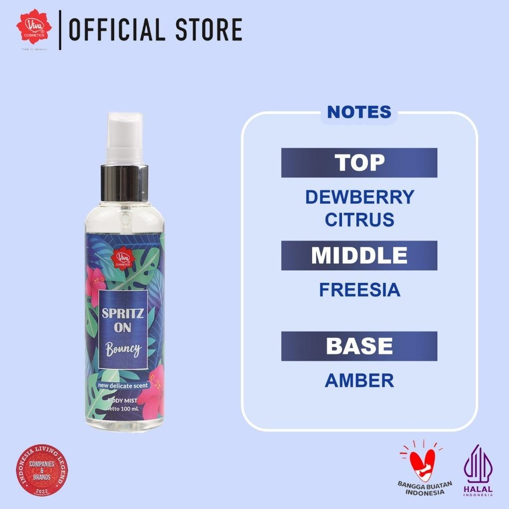 Viva Body Mist 100ml – Refreshing Spray for Women with Moisturizer & Antibacterial, 4 Scents
