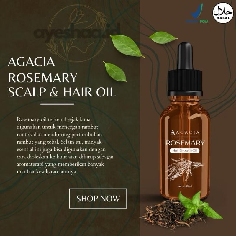 AGACIA Pure Rosemary Revival Oil – Hair Regrowth & Damage Repair Elixir (60ml)