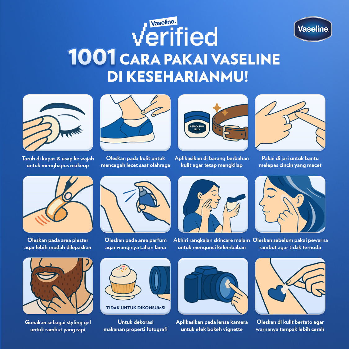 Vaseline Repairing PETROLEUM JELLY Original Original 100% Pure 50ml