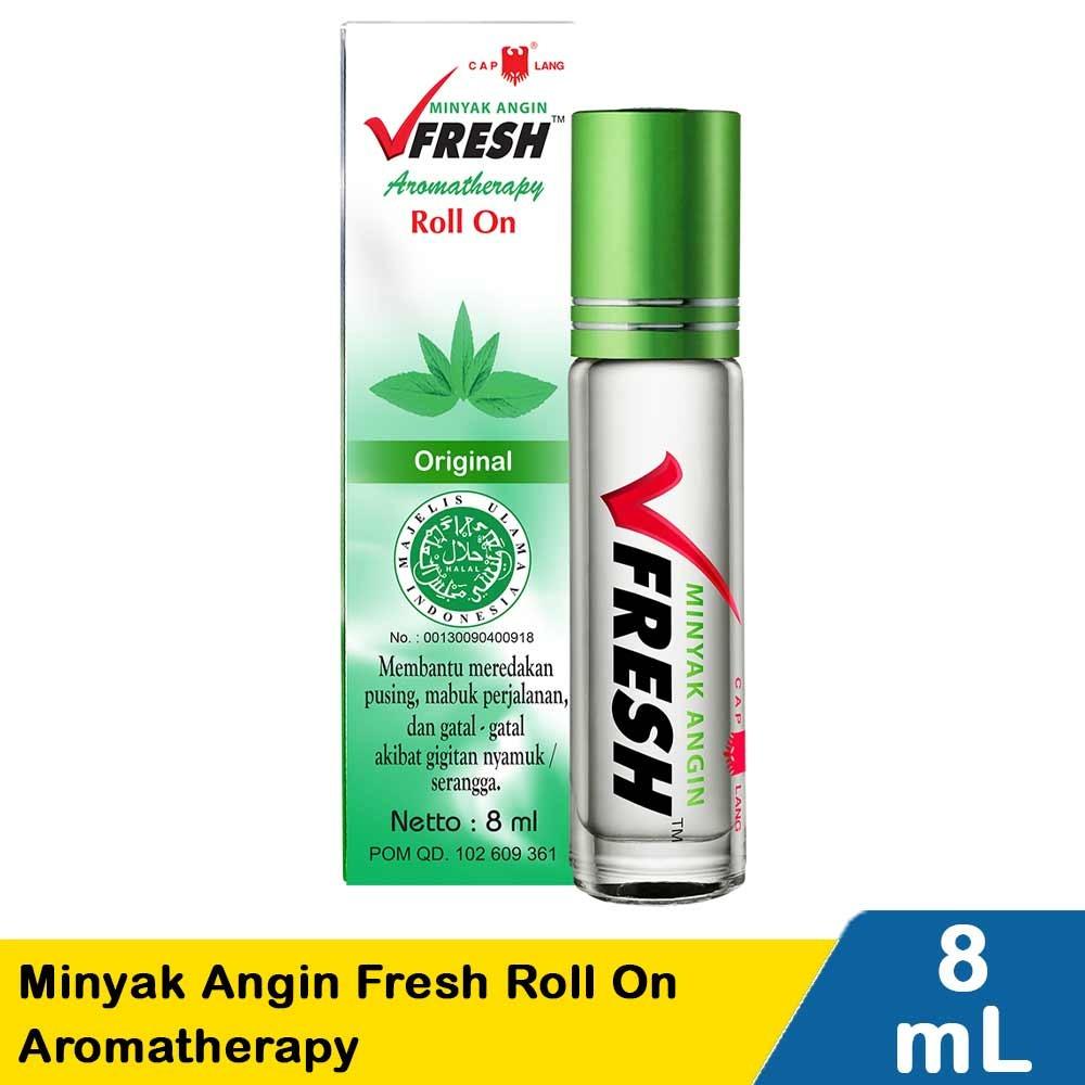 Vfresh Cap Lang Aromatherapy Roll-On - Hot Herbal Oil for Headache Dizziness & Travel Relief 10ml Stainless Roll Ball