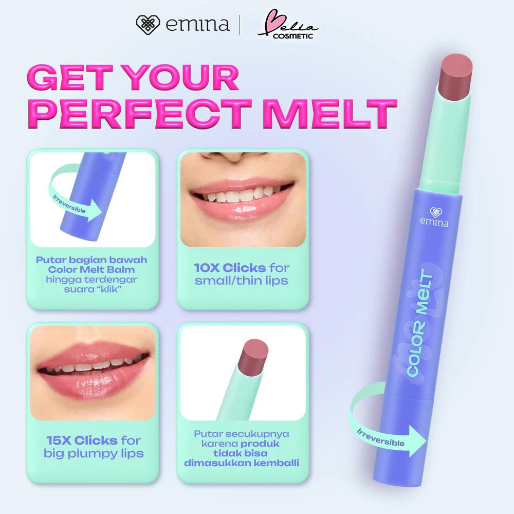 Emina Hyalupeptide Glow Balm | Color-Melt Tinted Lip Balm | Hydrates & Brightens Lips