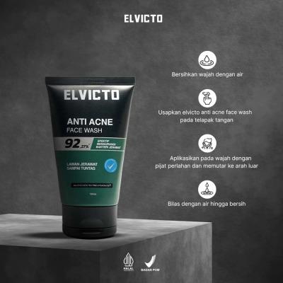 Elvicto Men’s Anti-Acne Facial Cleanser 100ml | Deep Clean + Acne Control for Oily & Breakout-Prone Skin
