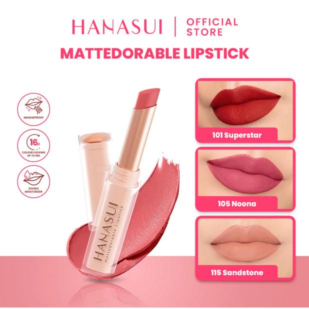 Hanasui Mattedorable Lipstick | Anti Geser Formula Smudgeproof Transferproof Long Lasting Matte