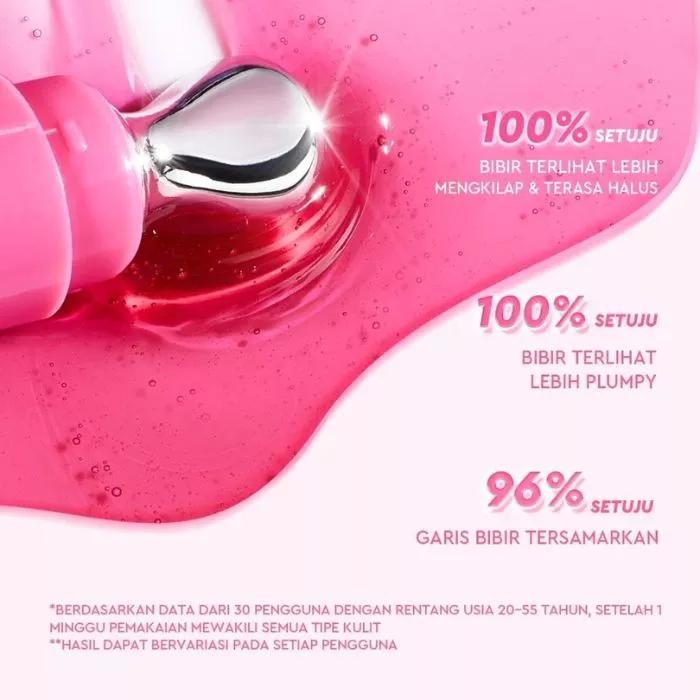 Glad2Glow BRIGHTENING LIP SERUM 7g 3in1 - Brightens Moisturizes Adds Color 24 Hour Hydration Nutrition Strawberry Flavor