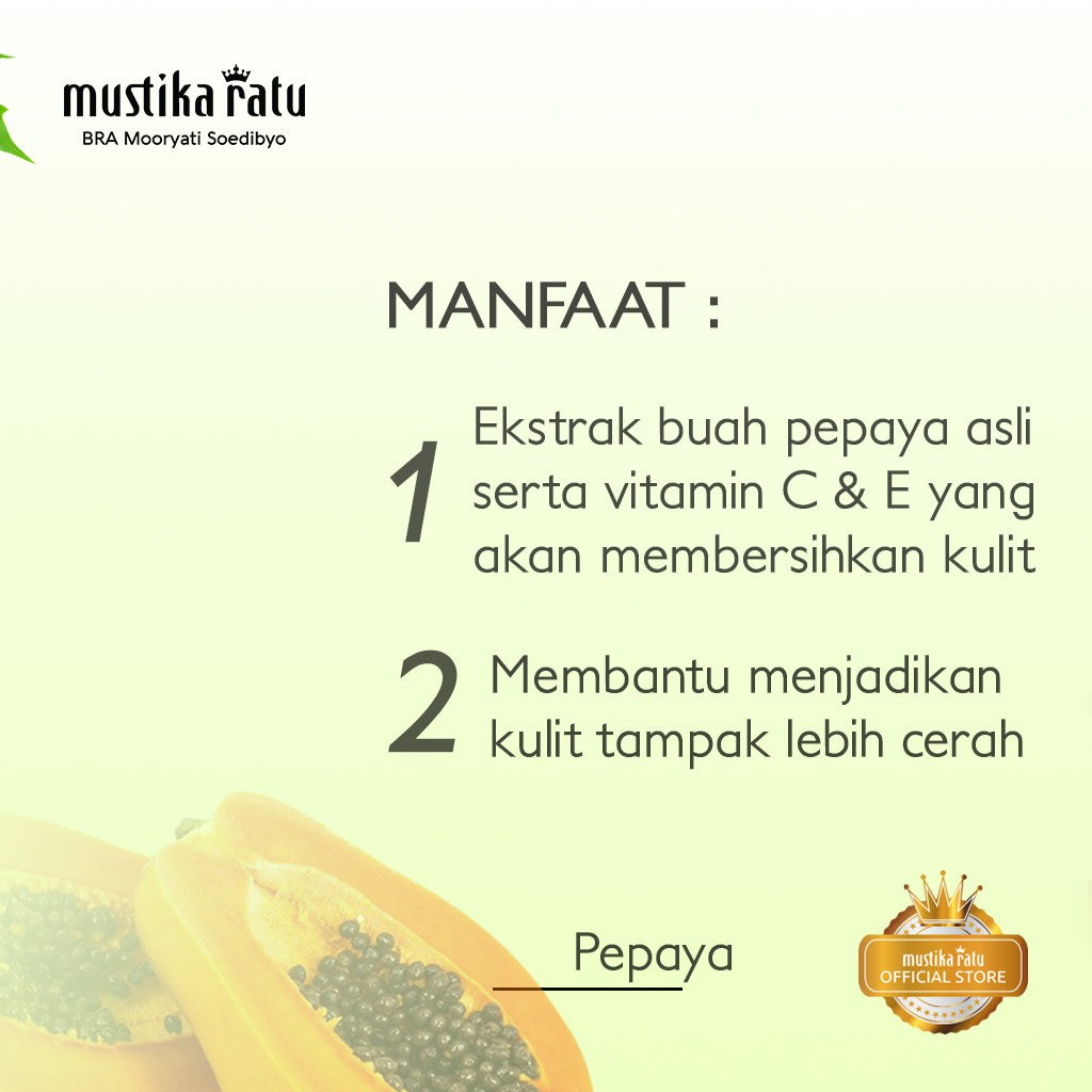 Mustika Ratu Papaya Body Soap 85gr sabun mandi batang aroma buah pepaya