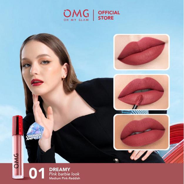 OMG Oh My Glam Matte Tahan Lama Kiss Lip Cream 3.5g Lip Cream Matte