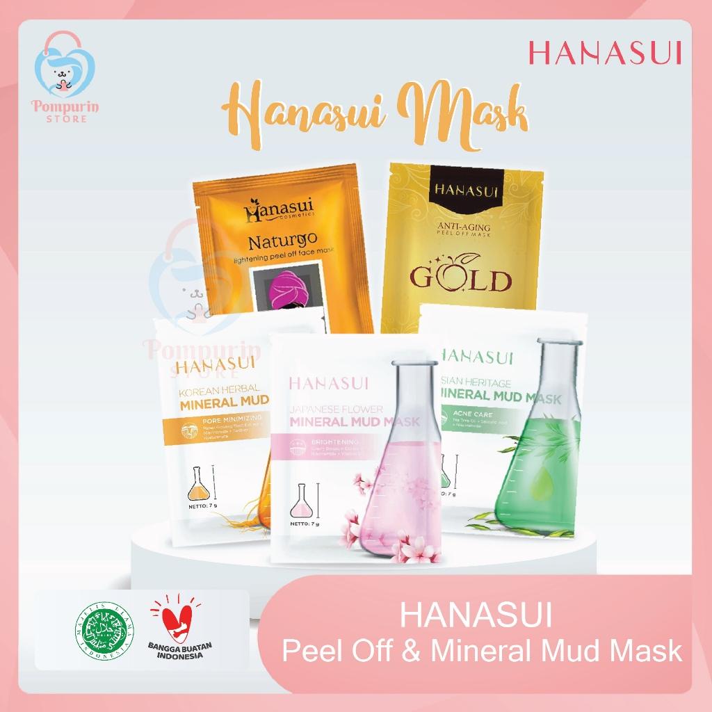 HANASUI Naturgo Peel Off Mask 10g & Mineral Mud Mask 7g Halal Blackhead Treatment Natural Ingredients