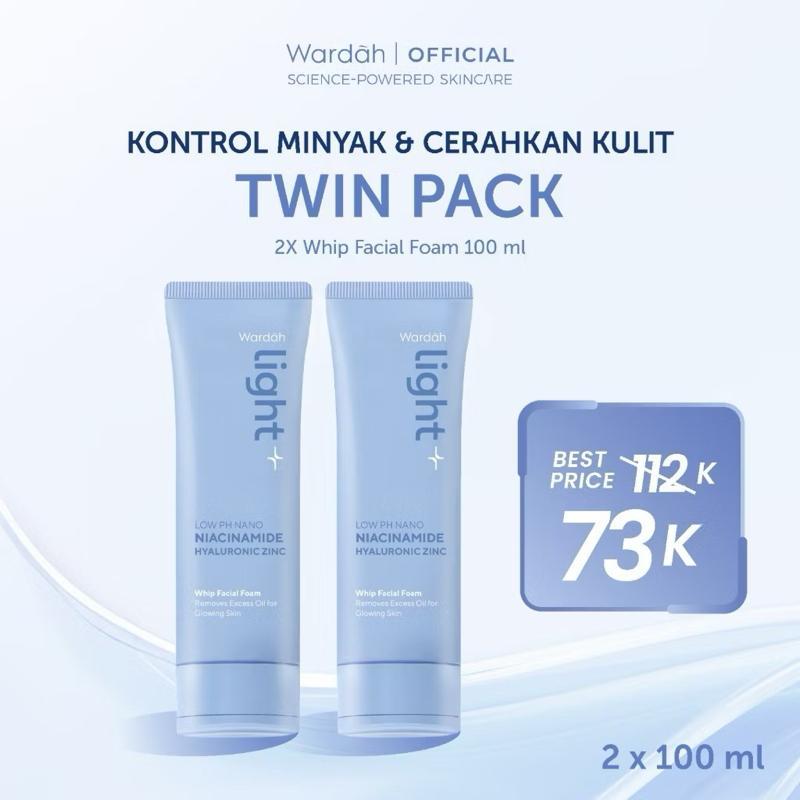 Wardah BrightWhip Niacinamide Deep Cleanser Foam – Alcohol-Free Radiance Face Wash for Oily Skin