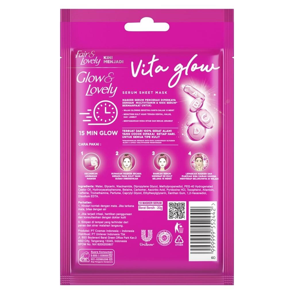 Fair & Lovely Glow & Lovely Vita Glow Masker Serum 20g - Brighten Hydrate Refresh in Just 15 Minutes