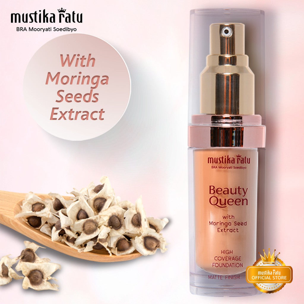 Beauty Queen High Coverage Foundation Matte Finish SPF30 shade Caramel Mustika Ratu