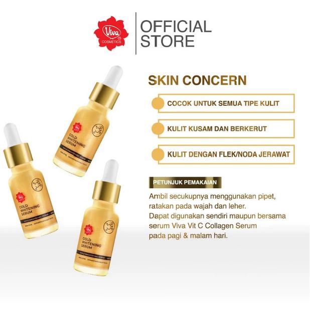 Viva Serum 20ml – Gold Whitening / Vitamin C Collagen – Brightening & Nourishing Face Serum (NEW)