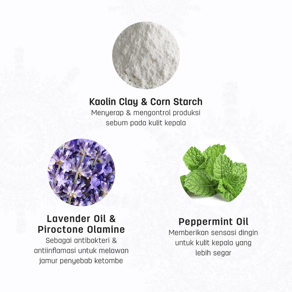 ERHAIR Scalperfect Kaolin & Peopermint Dry Shampoo - Anti Lepek Tanpa Bilas | Atasi Kulit Kepala Berminyak | Anti ketombe | Antibacterial