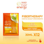 PAKET ISI 12 - Makarizo Hair Energy Fibertherapy Hair & Scalp Creambath Kiwi 30 mL