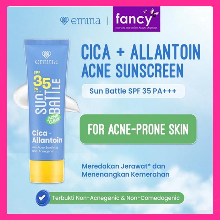 Emina Sun Battle SPF35 PA+++ – Acne Clear Sunscreen with CICA & Allantoin, 50ml