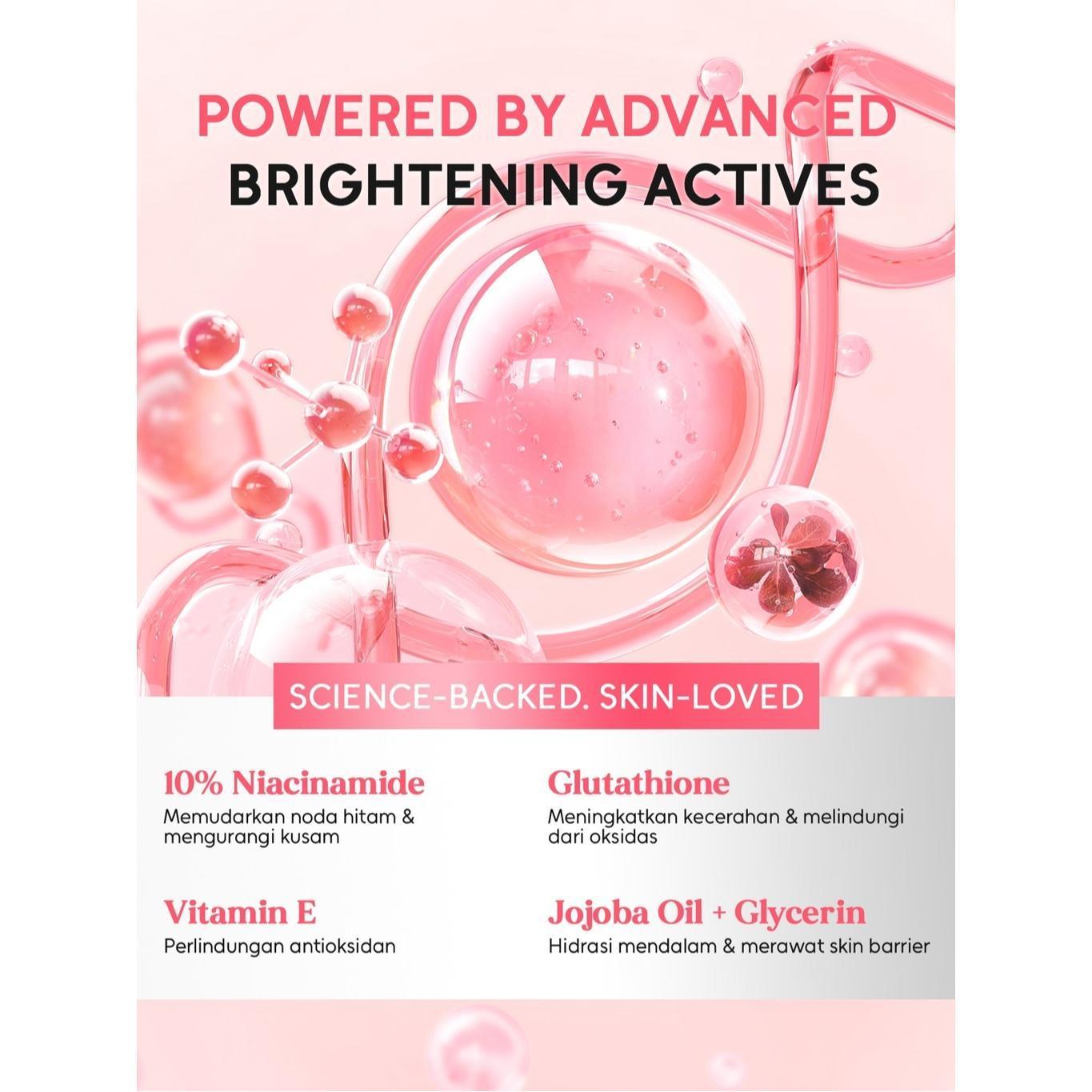 Lumixpert 10% Niacinamide Brightening Serum 20ml Mencerahkan Wajah Pemutih Wajah Serum Mencerahkan Warna Kulit, Mengurangi Tampilan Kusam