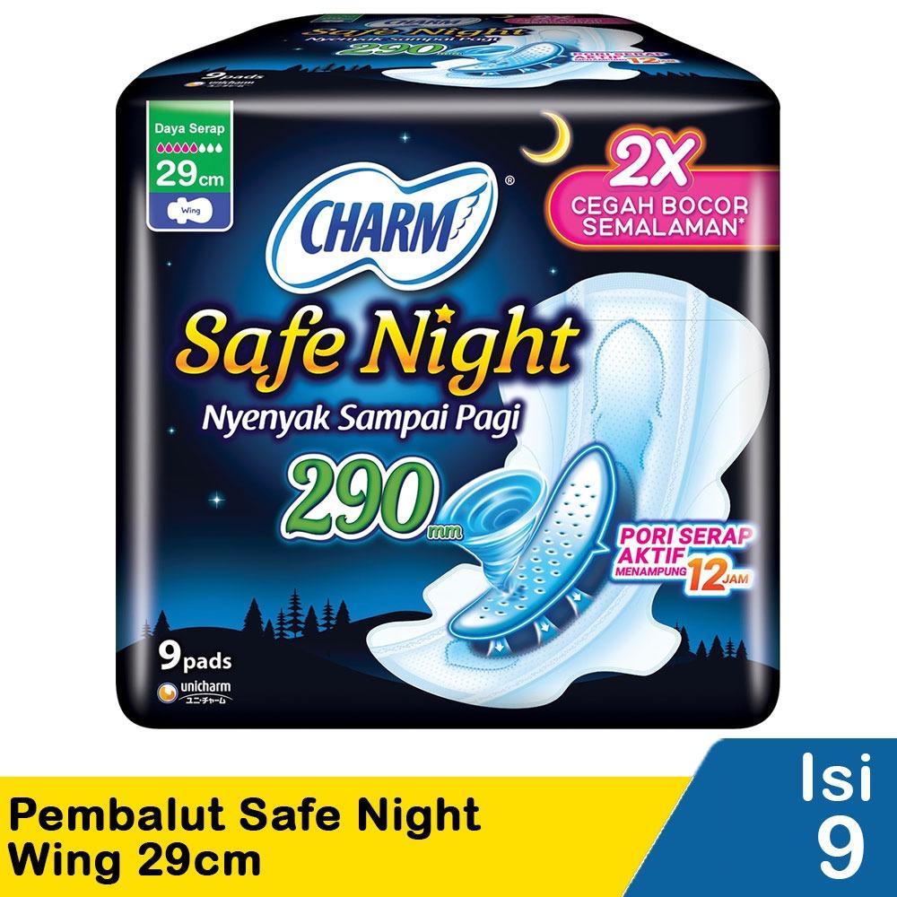 Charm Safe Night 42cm Sanitary Pads – 14’s with Wings | Extra Long Overnight Protection for Worry-Free Sleep
