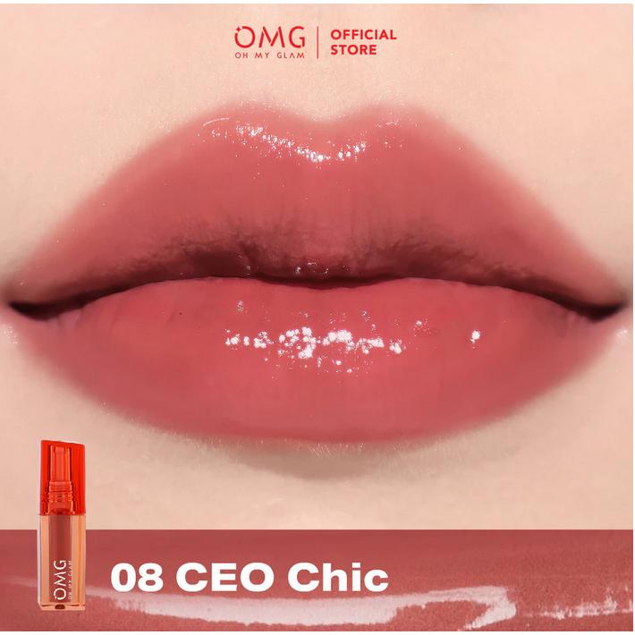 OMG Glassy Lip Tint 2g Moisturizing OH MY GLAM Lip Tint Warna Intense Tahan 12 Jam Skincare Infused