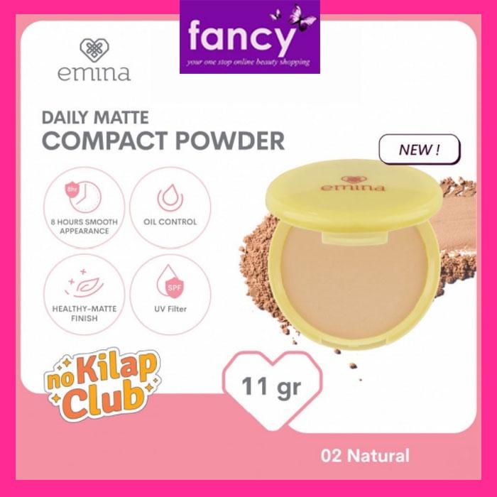 Emina Daily Matte x MUZIK TIGER COMPACT POWDER [Bedak Padat] 11gr No Kilap Club