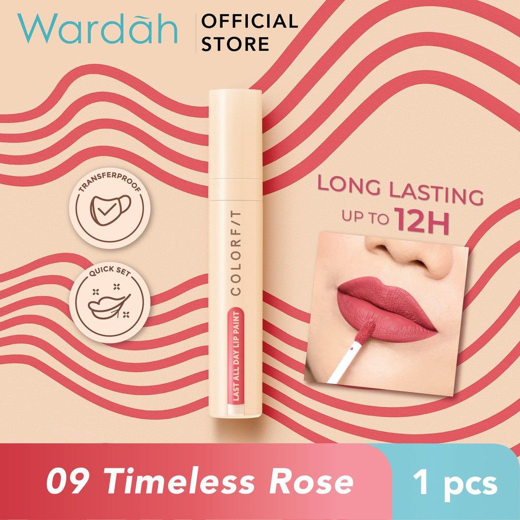 [LIP MATTE TAHAN LAMA] WARDAH Colorfit Last All Day Lip Paint 4 gr (Shade 1-12) Tahan Lama Hingga 12 Jam - Transferproof dengan One Swipe Coverage - Warna Intense - Lipstik Tahan Air dan Minyak - Liptint Anak Sekolah - Liptint - Makeup