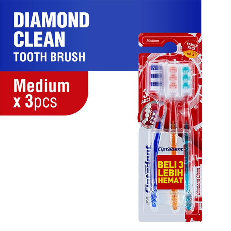 SIKAT GIGI CIPTADENT DIAMOND CLEAN MEDIUM / SOFT 3'S