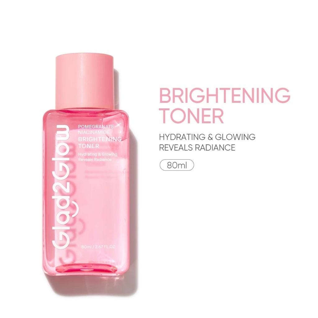 Glad2Glow Toner Series 80ml - Centella Soothing Pomegranate Brightening Blackberry Antioxidant Toner for All Skin Types