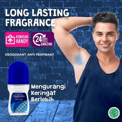 Casablanca Men’s Roll-On Deodorant Ambitious Blue 50 ml – Long-Lasting Freshness & Bold Masculine Scent