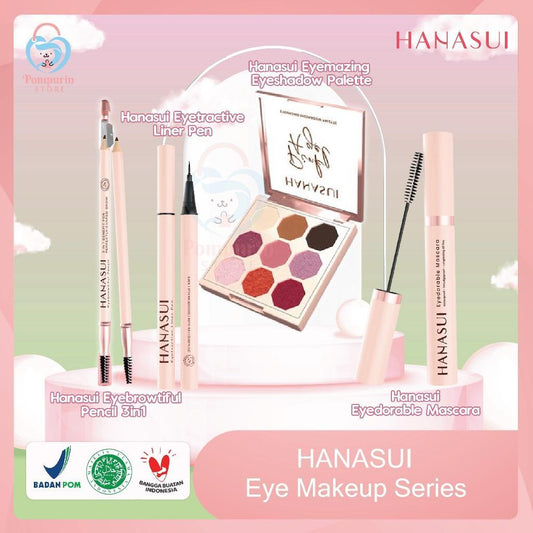 HANASUI Eye Makeup Series - Mascara, 2-in-1 Eyebrow Pencil, Eyeliner & Eyemazing Tools with Eyebrowful Pencil 3-in-1 and Eyedorable Mascara