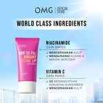 OMG OH MY GLOW Bright Tone Up UV Barrier Sunscreen SPF 50 PA++++ 25 ml | Sunscreen Bright Booster Mencerahkan dengan kandungan Serum Vit B3+C+E