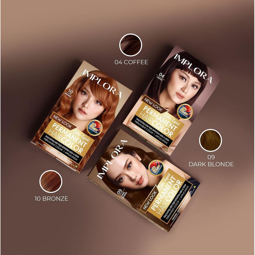 Implora New Permanent Hair Color | Pewarna Rambut Black Brown Burgundy