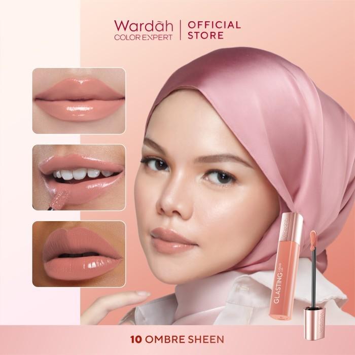 Wardah Glasting Liquid Lip | High-Pigment Glossy Color | Lightweight | Non-Sticky | Transferproof | Serba Ada!