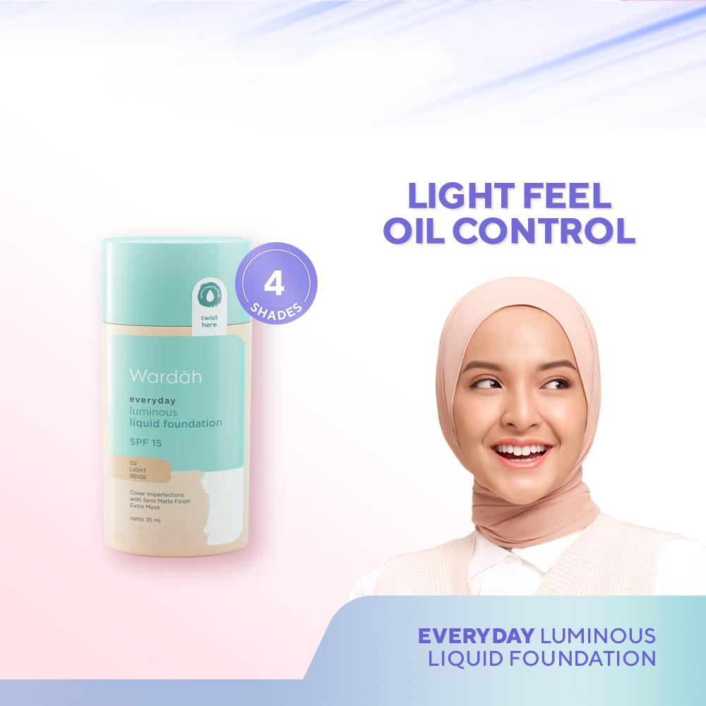 WARDAH Everyday Luminous Liquid Foundation 35ml – Natural Matte | SPF 15 | Daily Wear