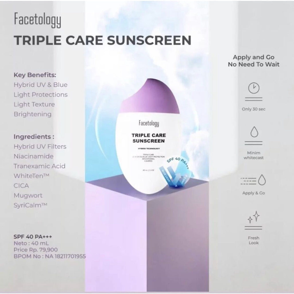 Facetology Triple Care Sunscreen / Tinted SPF50