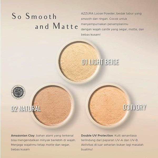 Azzura Loose Powder 02 Natural 30g | Smooth Matte Finish for Medium Skin Tone