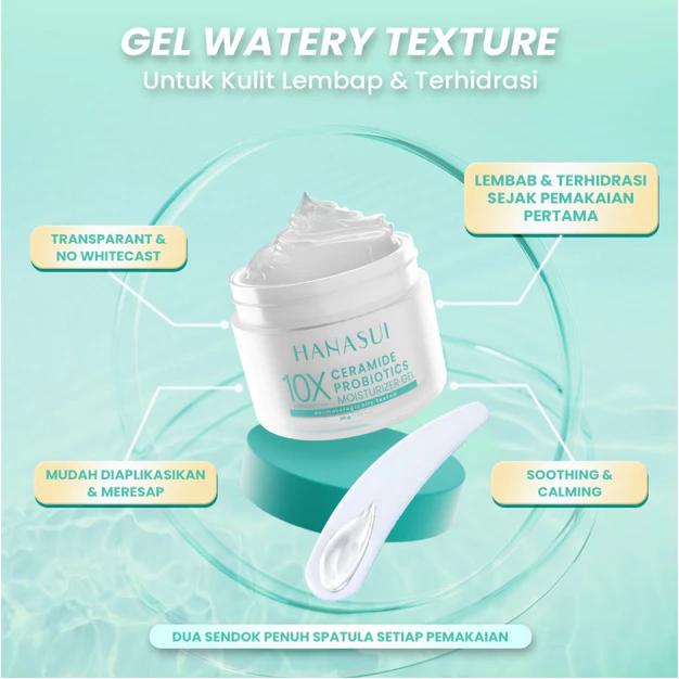 Hanasui Moisturizer Gel 30g Ceramide Probiotics Gentle Retinol Clean Smooth Anti Aging Bright Skin Dermatologically Tested