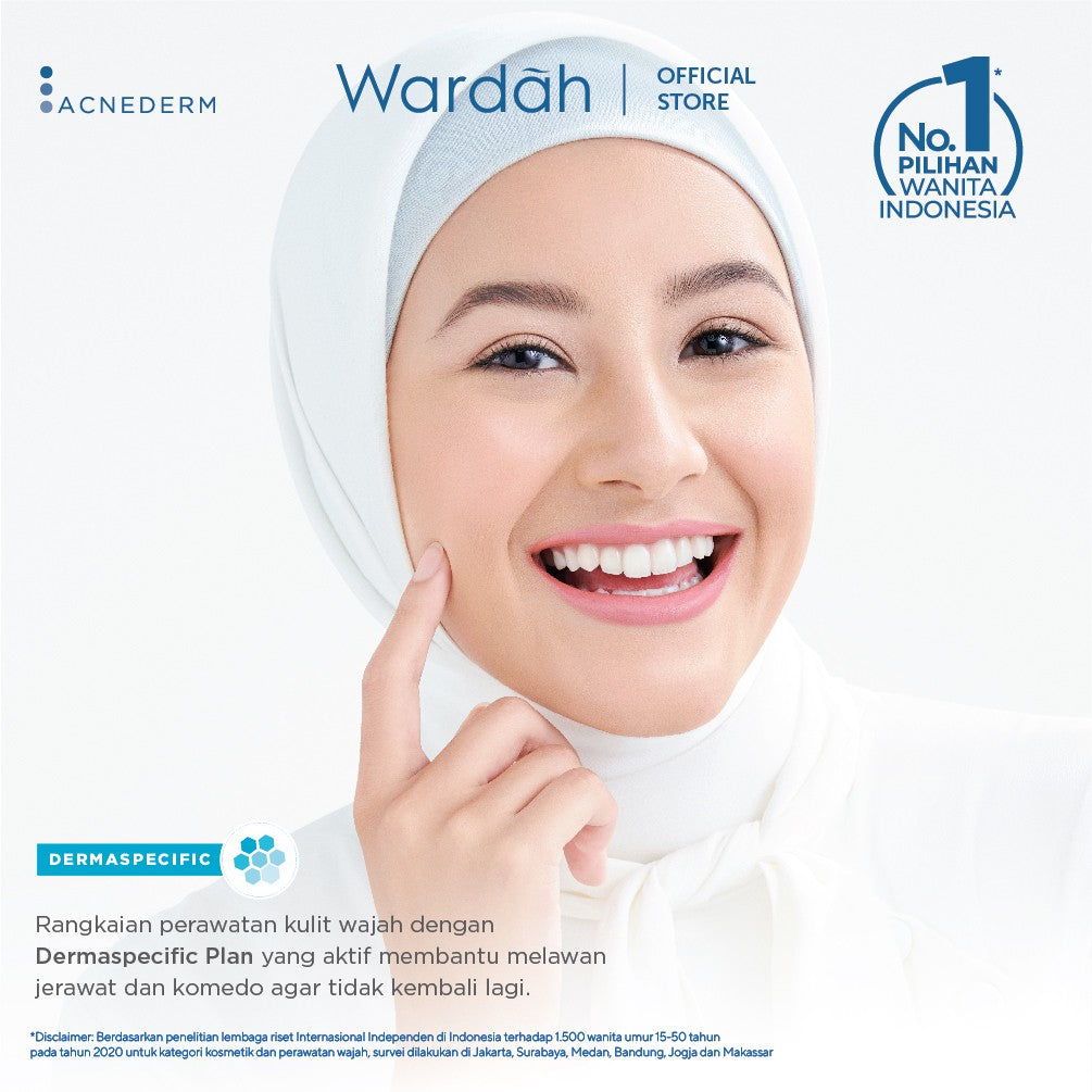 WARDAH Acnederm Face Powder 20 gr - Bedak Tabur Translucent Untuk Kulit Berjerawat - Formula Ringan dengan Hasil Akhir Matte dan Cerah - Oil Control