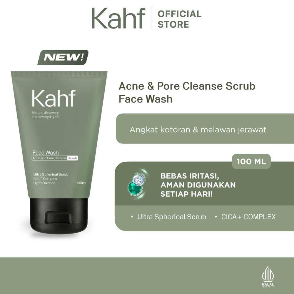 Kahf – Acne & Pore Cleanse Face Wash Scrub 100ml | Deep-Cleaning Scrub for Men with Acne-Prone Skin