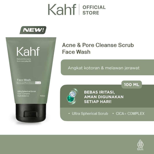 Kahf – Acne & Pore Cleanse Face Wash Scrub 100ml | Deep-Cleaning Scrub for Men with Acne-Prone Skin