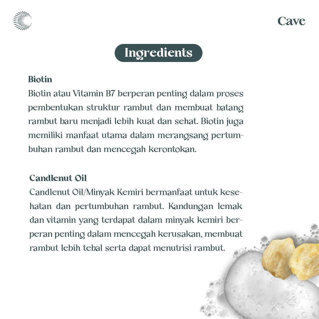 Cave Hair Shampoo & Hair Tonic - Penumbuh Pemanjang Pelebat Rambut Pria Mengurangi Rontok & Kebotakan