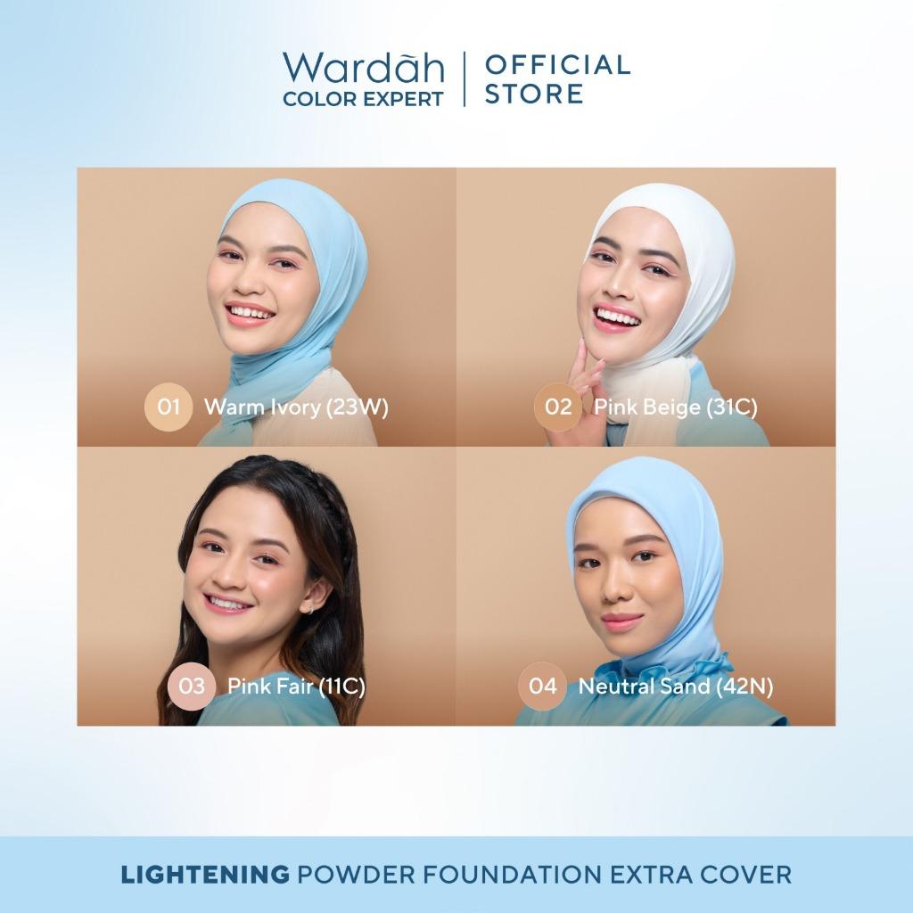 Wardah Lightening Powder Foundation Extra Cover 10g | Two Way Cake Medium to High Coverage | BPOM | Serba Ada!