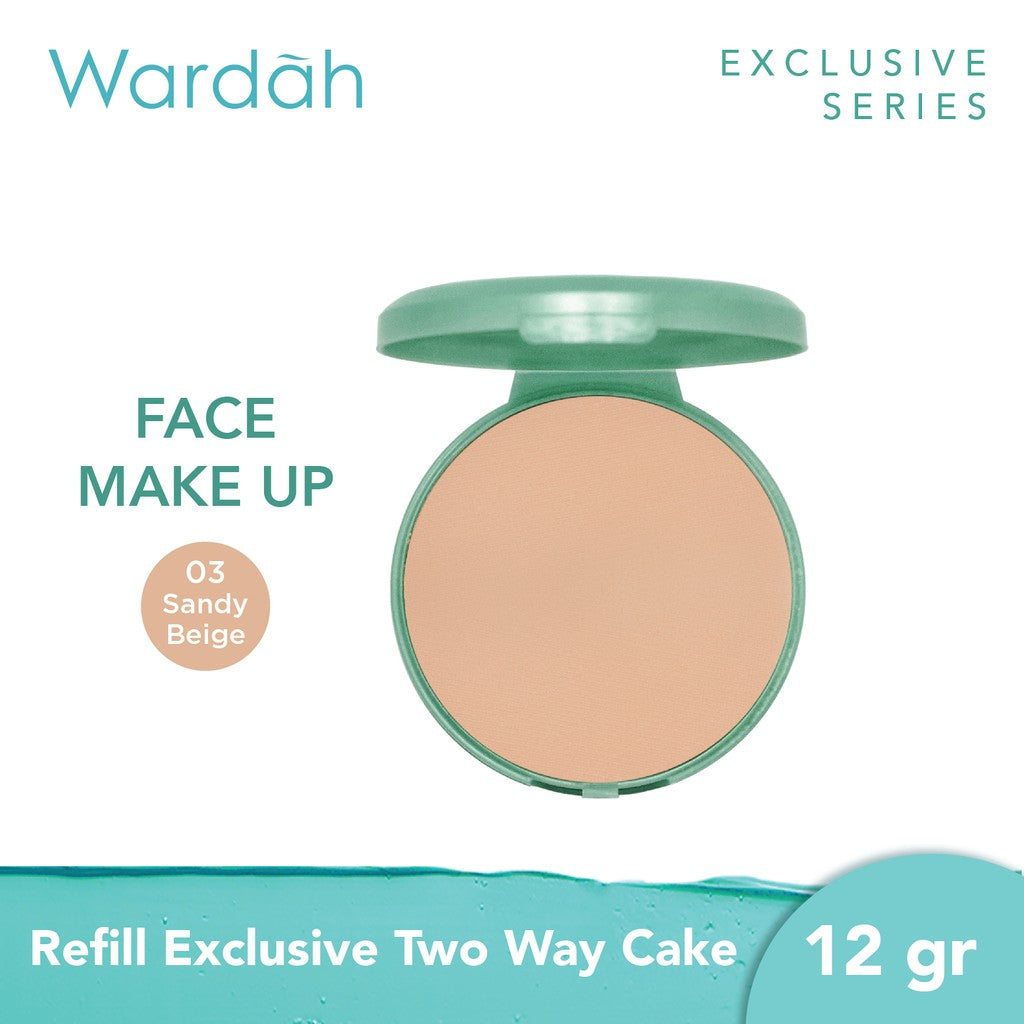 WARDAH Refill Exclusive Two Way Cake - Bedak Dengan Tingkat Coverage Tinggi Yang Halus dan Tahan Lama - Dilengkapi SPF 15 PA - Hasil Akhir Natural Flawless - Makeup - Cocok Dipakai dengan Cushion