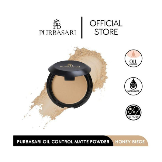 Purbasari Matte Powder Hydra Series Honey Beige 12g | Matte Glow for Warm Medium Skin