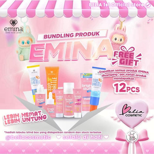 "Glow & Go Boss Bundle” — Emina Bright Stuff + Sunscreen + FREE Labubu!