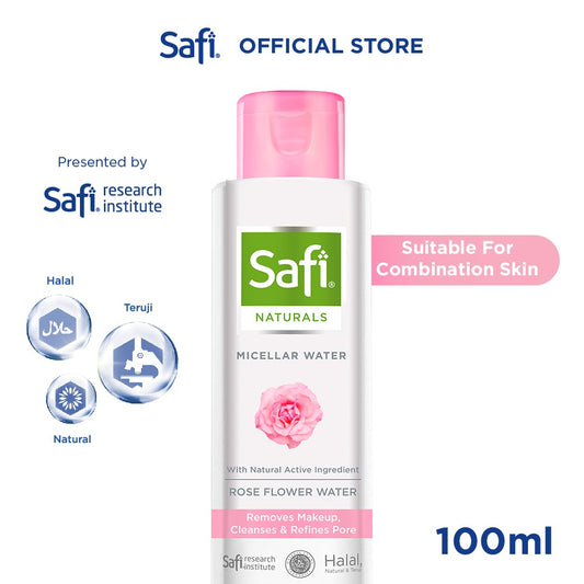 SAFI - Naturals Micellar Water - With Rose 100ml - Pembersih Wajah