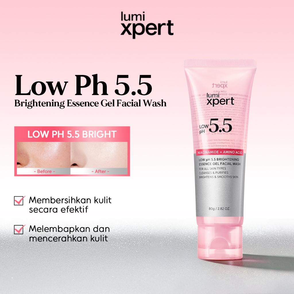 Lumixpert Low pH 5.5 Brightening Essence Gel Facial Wash Cleanser Instant Glow,Pencuci Wajah Brightening Pembersih Pori
