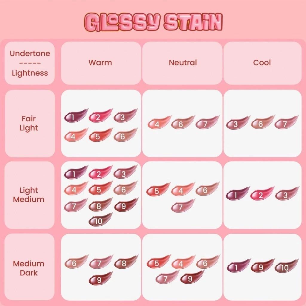 EMINA - Glossy Stain 3g | Blendable Long Lasting Lip Tint Lip Stain